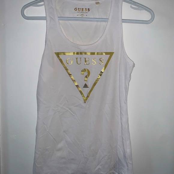 ❤️5/$30 Guess White Tank Top - Picture 1 of 3